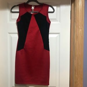 Red and Black Bodycon Dress